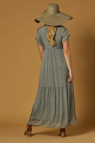 ARUBA SILK DRESS BY SCANDAL ITALY SAGE GREEN