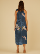 SCANDAL ITALY BLUE SUMMER FLOWER DRESS BACK