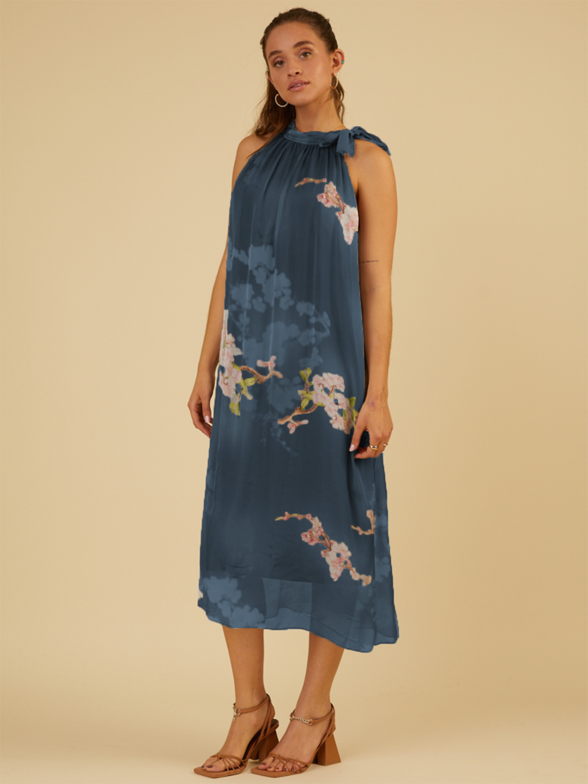 SCANDAL ITALY BLUE SUMMER FLOWER DRESS