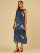 SCANDAL ITALY BLUE SUMMER FLOWER DRESS
