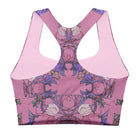 CROCUS PINK FLORAL LONGLINE SPORTS BRA BACK