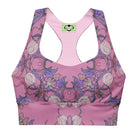 NUVULA CROCUS PINK FLORAL LONGLINE SPORTS BRA