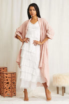 CALISTO PINK DUSTER CARDIGAN BY SCANDAL ITALY