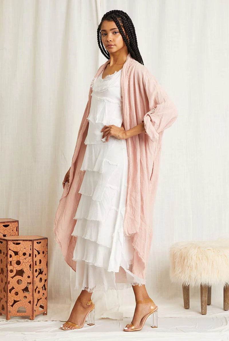 CALISTO PINK DUSTER CARDIGAN BY SCANDAL ITALY