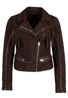 FANNY RF DARK BROWN LEATHER JACKET BY MAURITIUS