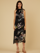 SCANDAL ITALY BLACK SUMMER FLOWER DRESS