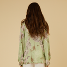 IBIZA BLACK SILKY BLOUSE IN GREEN