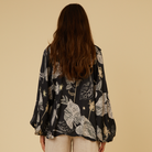 IBIZA BLACK SILKY BLOUSE IN BLACK