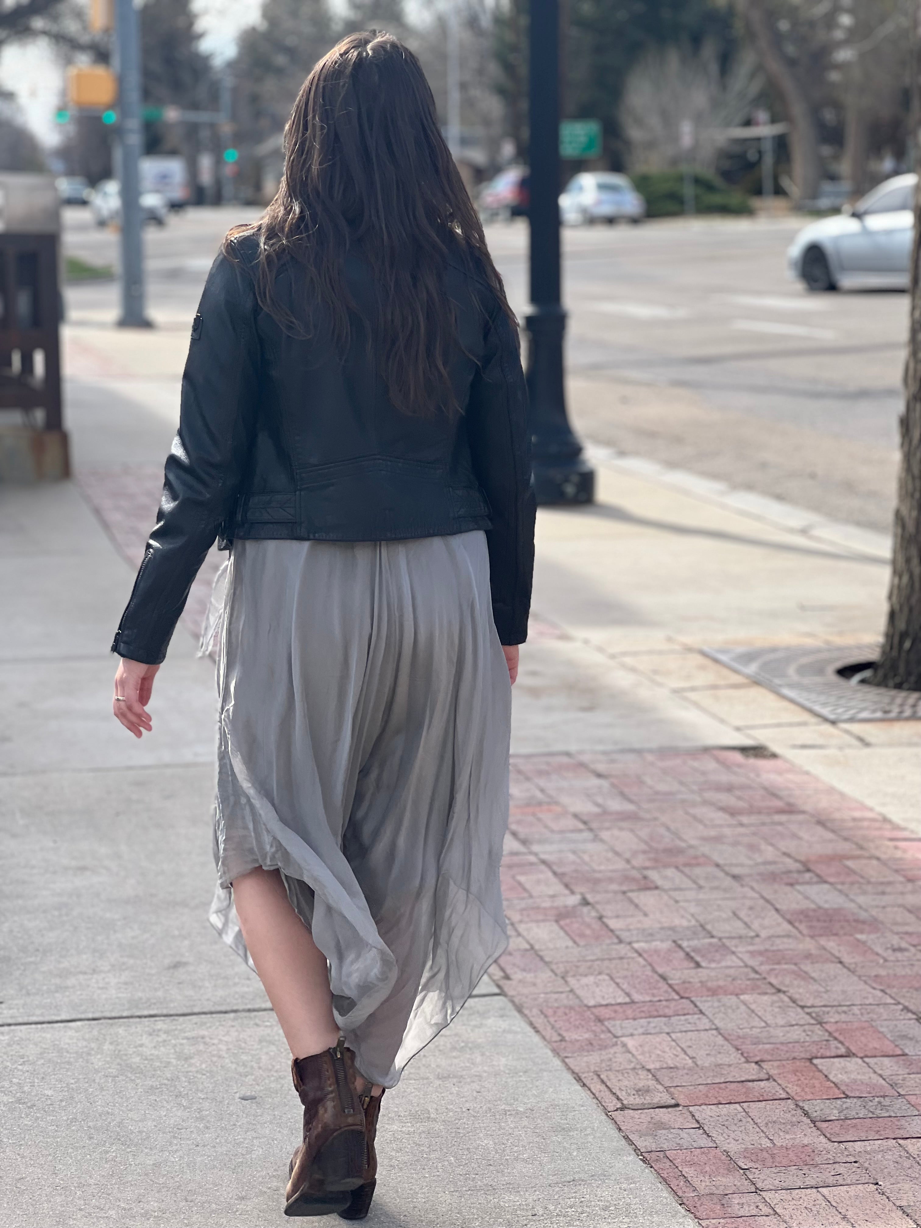 MAURITIUS BITA RF SHORT BLACK LEATHER MOTO JACKET