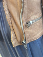MAURITIUS ZOE RF FRINGED LEATHER JACKET ZIPPER DETAIL
