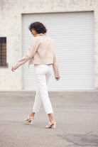 Mauritius Julene RF Short Beige Leather Moto Jackets