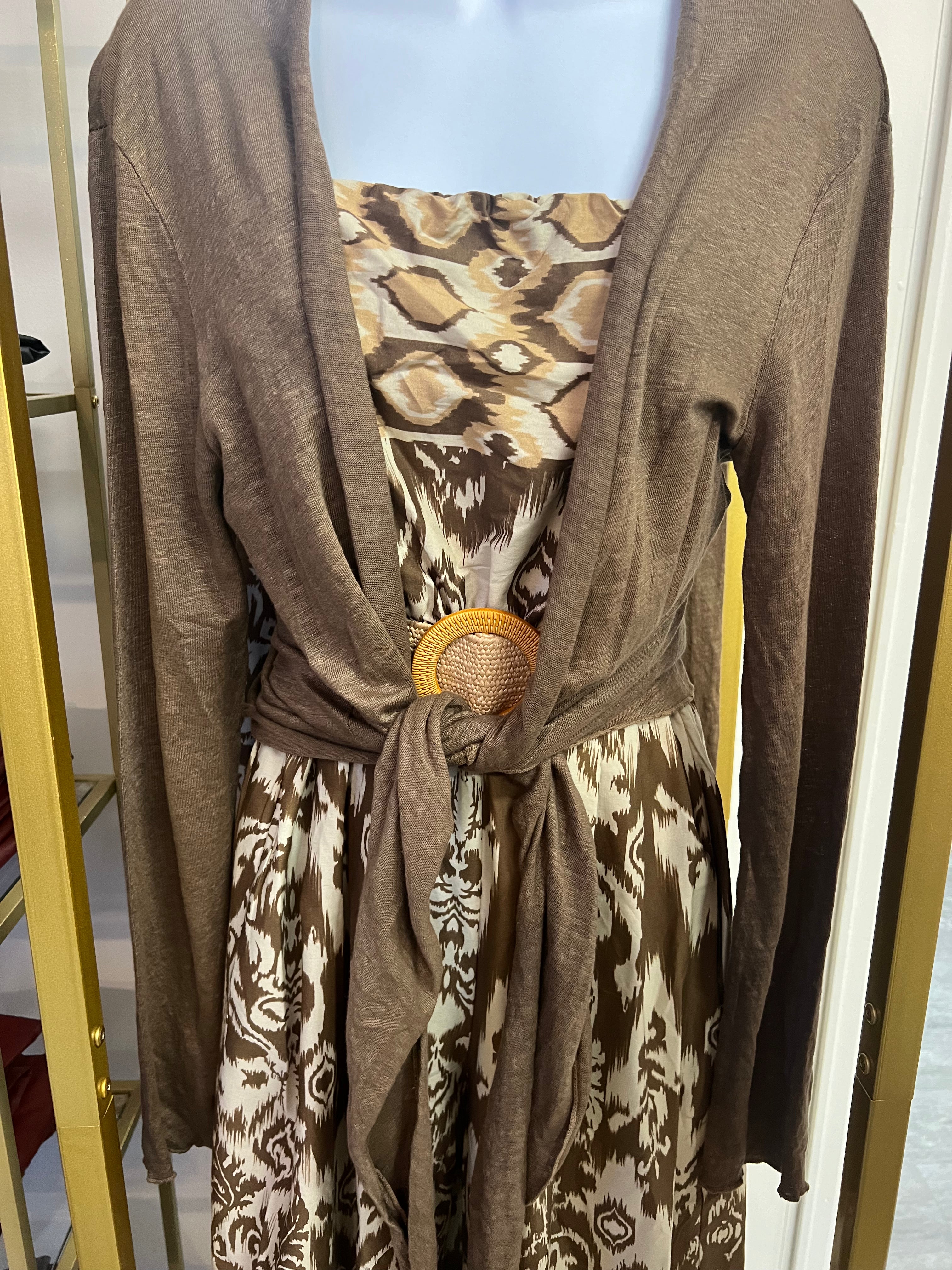LYNN CARDIGAN BY SCANDAL ITALY IN CARAMEL