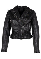 MARYN RF BLACK LEATHER JACKET