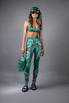 PSILOCYBIN TEAL AND ORANGE DESIGNER COSMETIC BAG