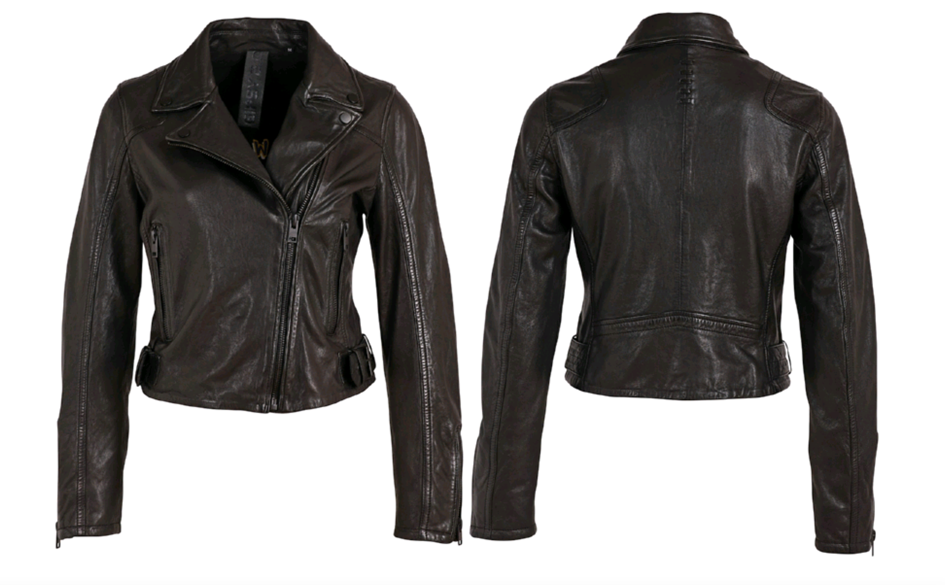 MAURITIUS BITA RF SHORT BLACK LEATHER MOTO JACKET