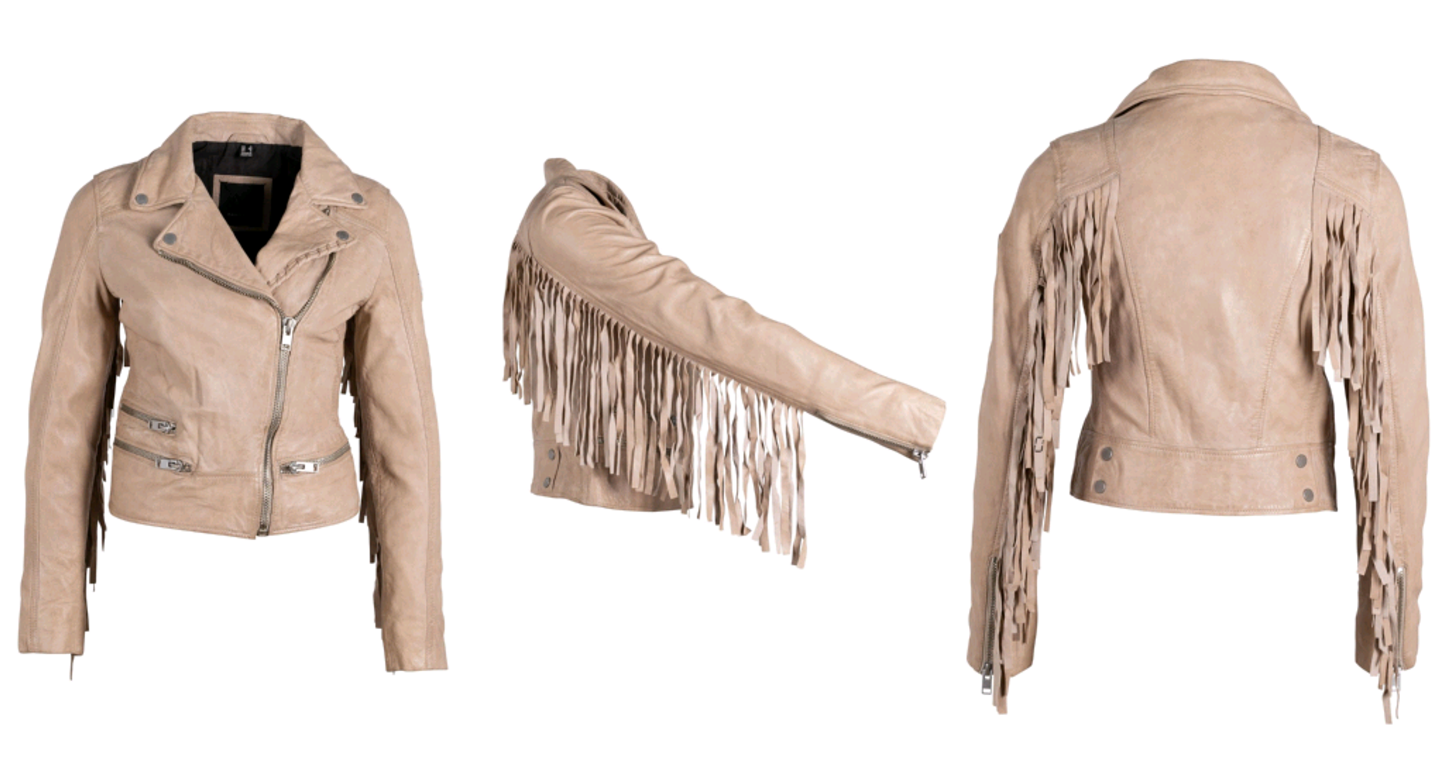MAURITIUS ZOE RF FRINGED LEATHER JACKET
