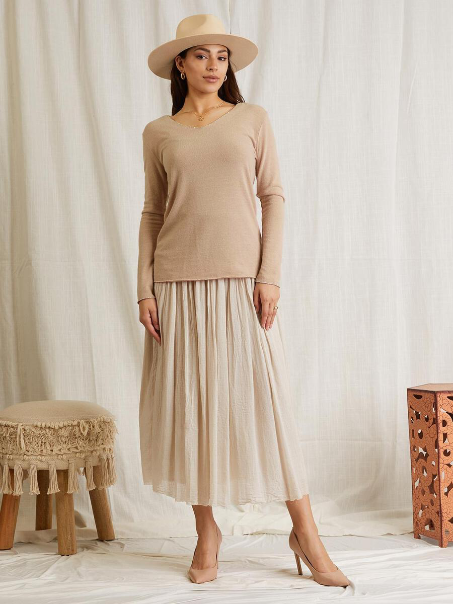 SCANDAL ITALY TEENA SWEATER IN BEIGE