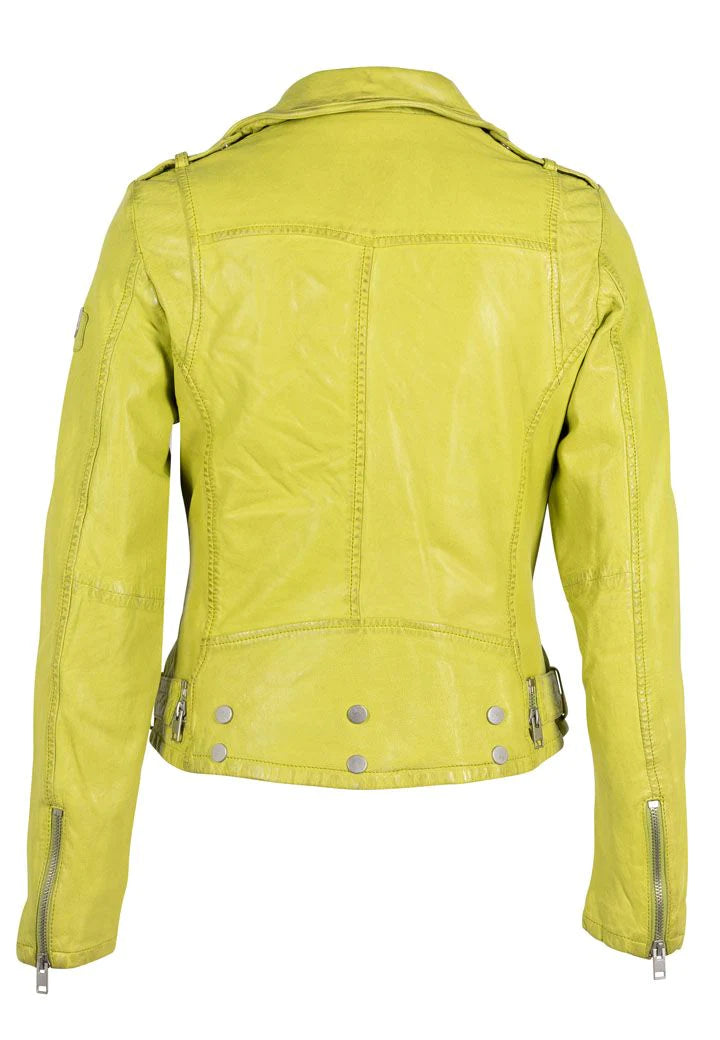 MAURITIUS WILD NEON LEATHER JACKET BACK