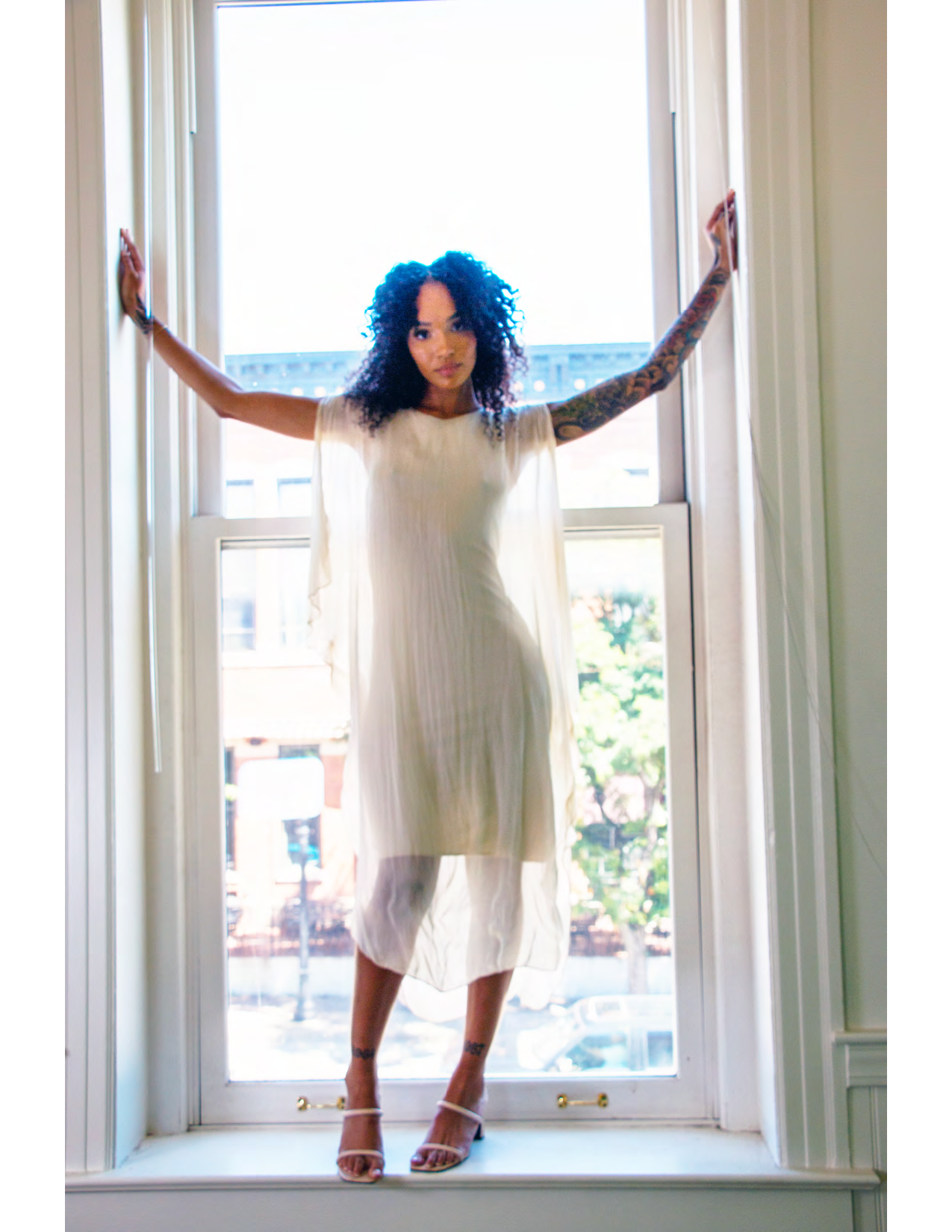 SHARRA DRESS IN BEIGE BY SCANDAL ITALY
