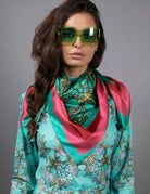 NUVULA CROCUS AQUAMARINE SILK SCARF