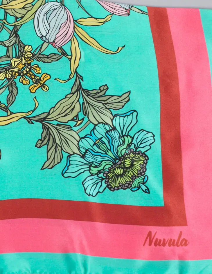 NUVULA CROCUS AQUAMARINE SILK SCARF