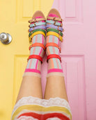 CANDY STRIPE RUFFLE CREW SHEER SOCK BY SOCK CANDY