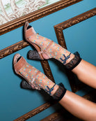 REPEAT FLORAL RUFFLE SHEER CREW SOCK BY SOCK CANDY