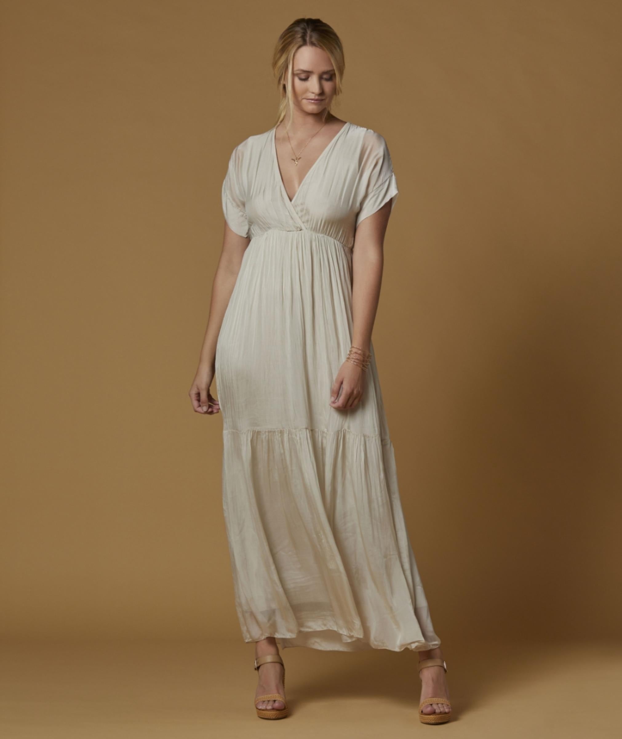 ARUBA SILK DRESS BY SCANDAL ITALY BEIGE
