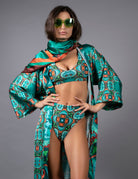 NUVULA PSILOCYBIN TEAL AND ORANGE BIKINI SET
