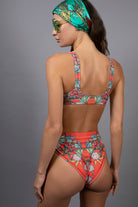 NUVULA CROCUS RED AND AQUA BIKINI SET