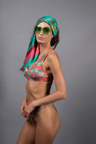 NUVULA CROCUS RED AND AQUA BIKINI SET