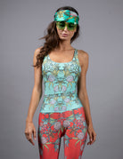 NUVULA CROCUS AQUA SCOOPNECK SWIMSUIT