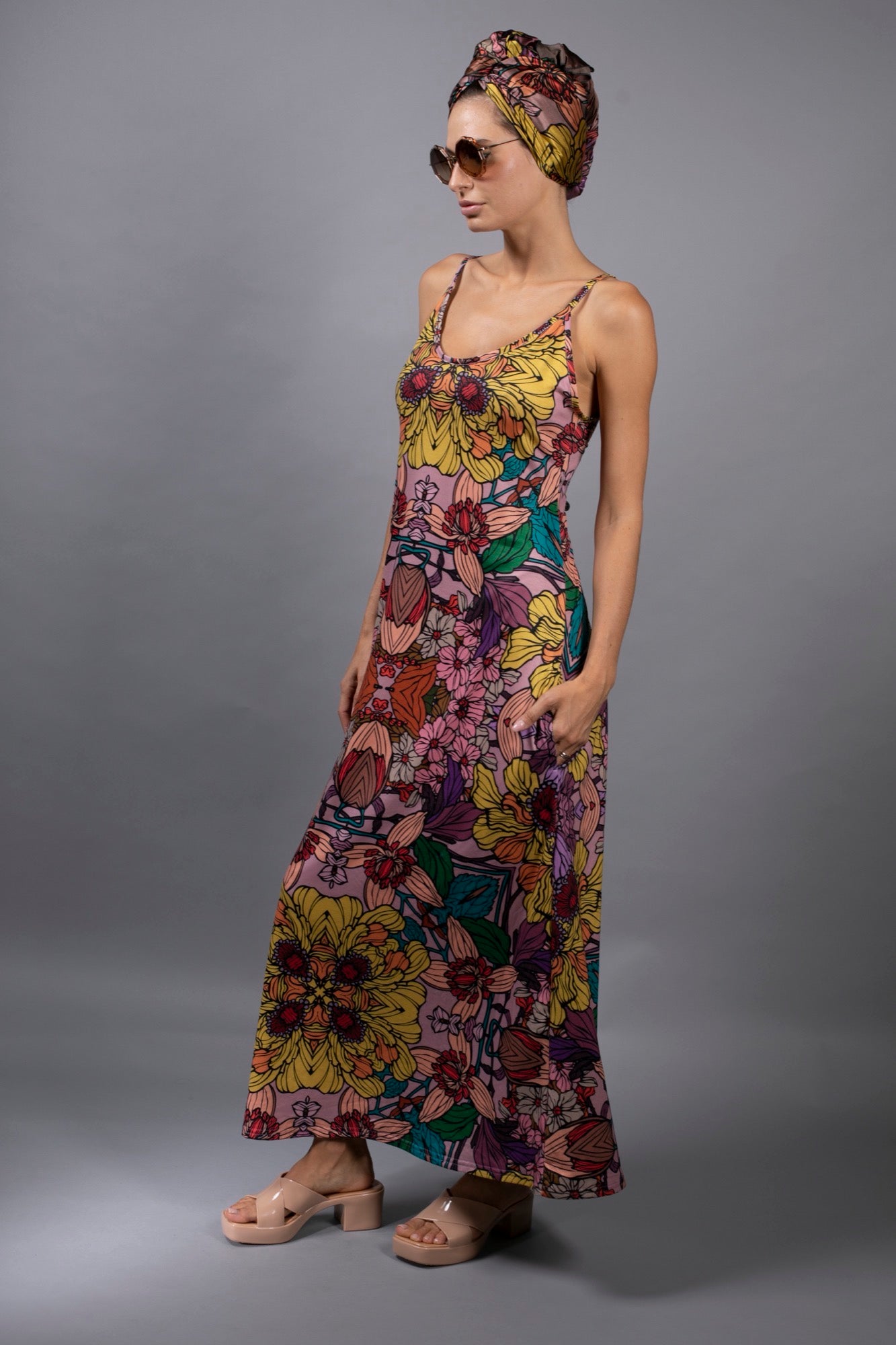 Golden Garden Slip Maxi Dress