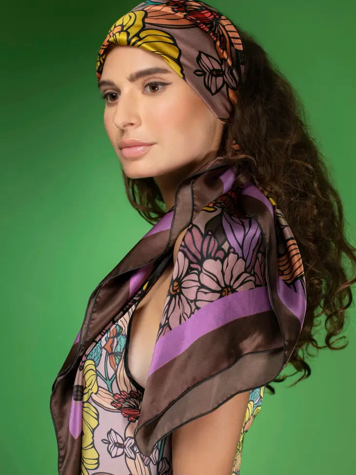 NUVULA GOLDEN GARDEN SILK SCARF