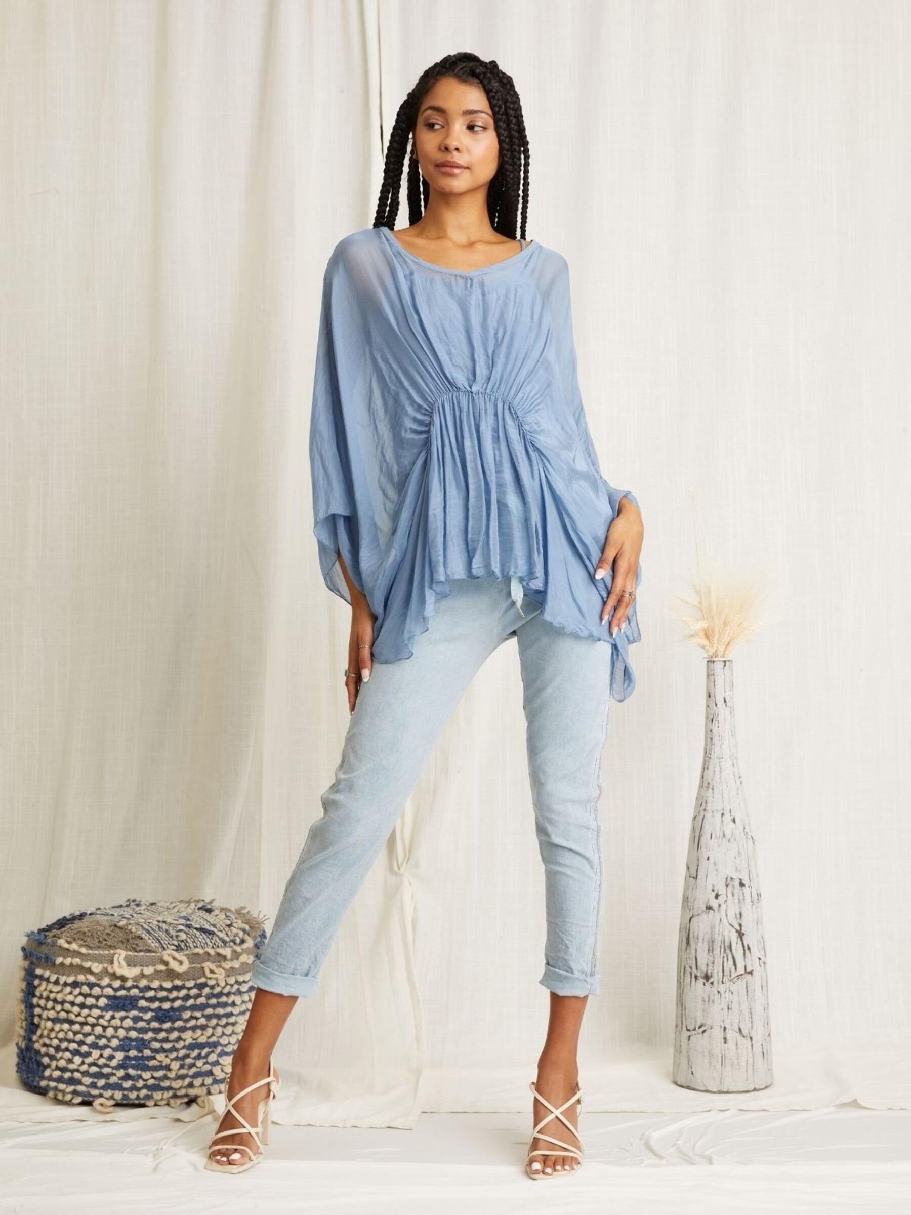 SCANDAL ITALY OPHELIA TOP BLUE