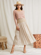 RAELYN SKIRT IN BEIGE BY SCANDAL ITALY