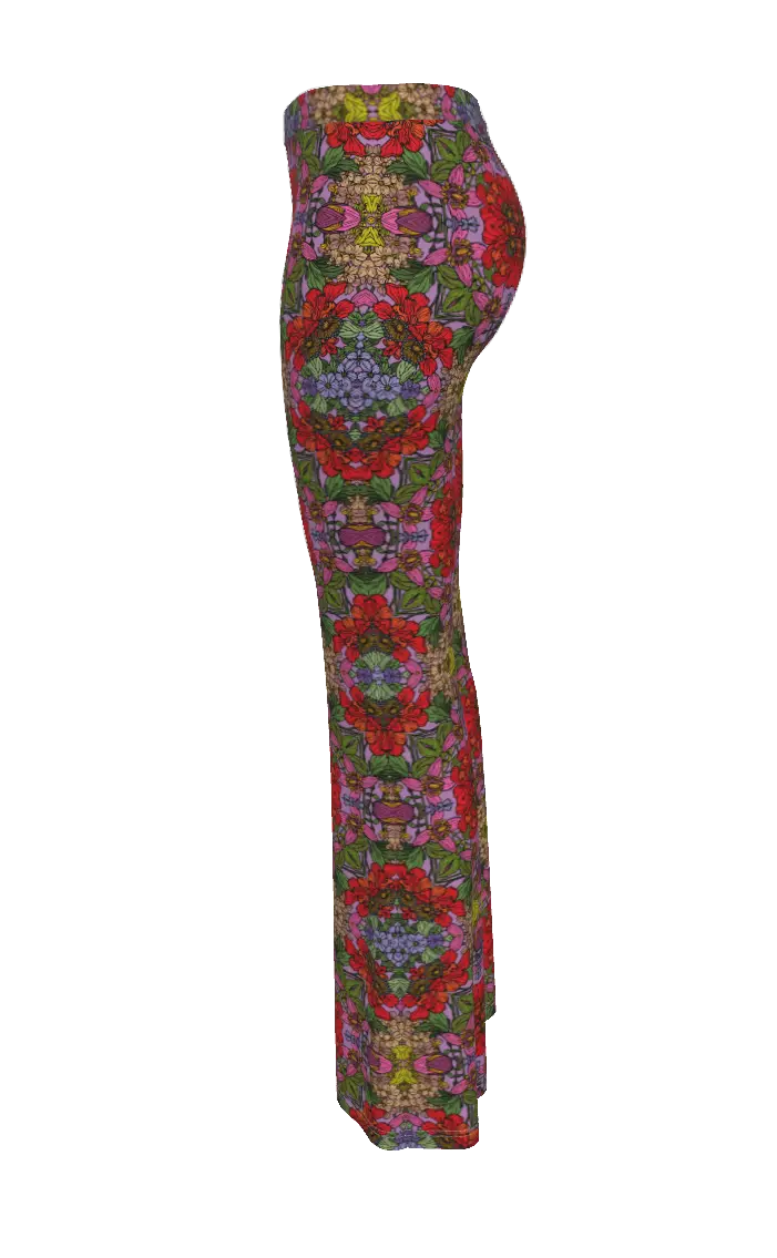 NUVULA RED GARDEN FLARED STRETCH PANT