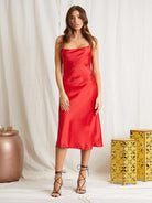 EMERY SLIP DRESS IN RED
