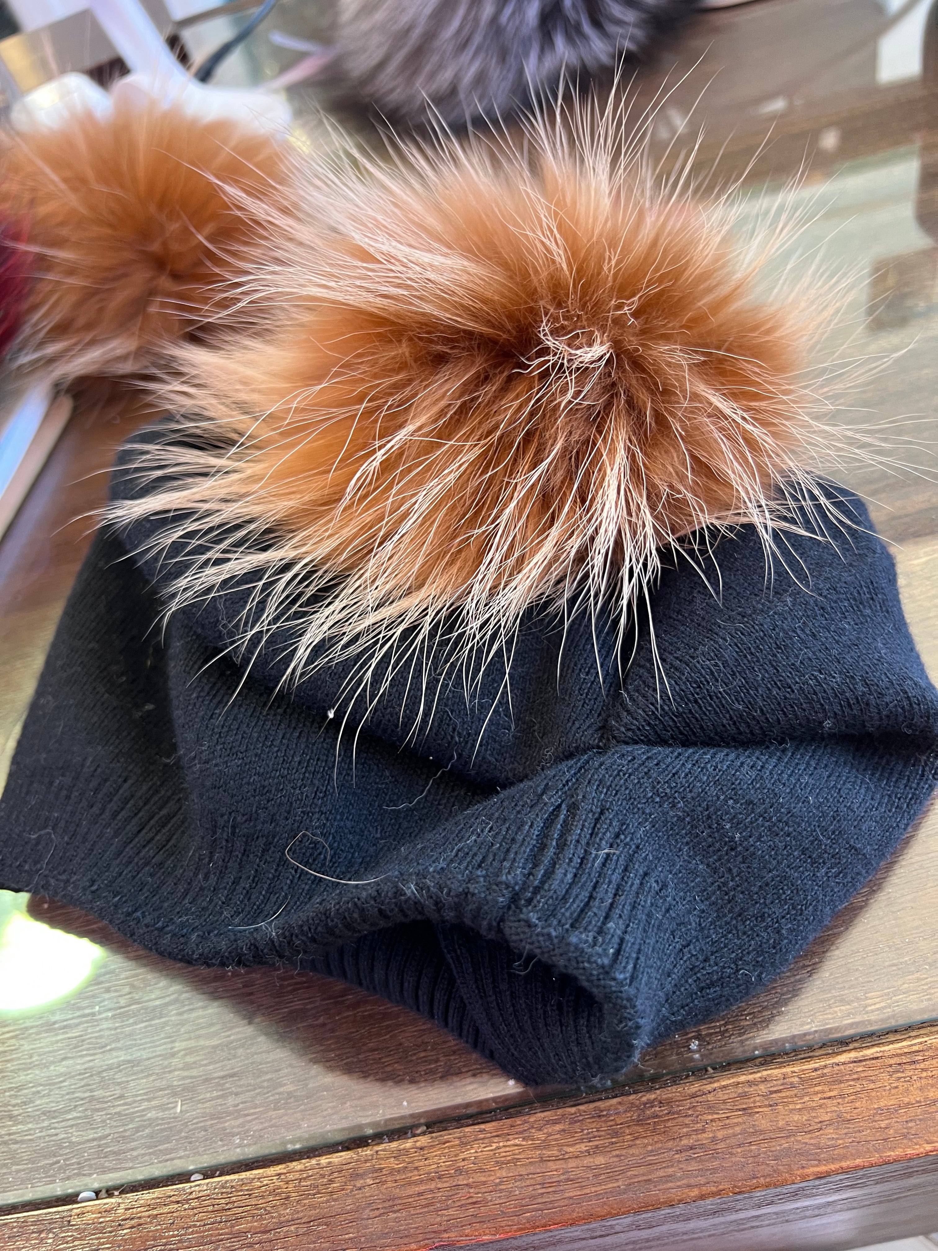 Caramel Colored Real Fur Pom