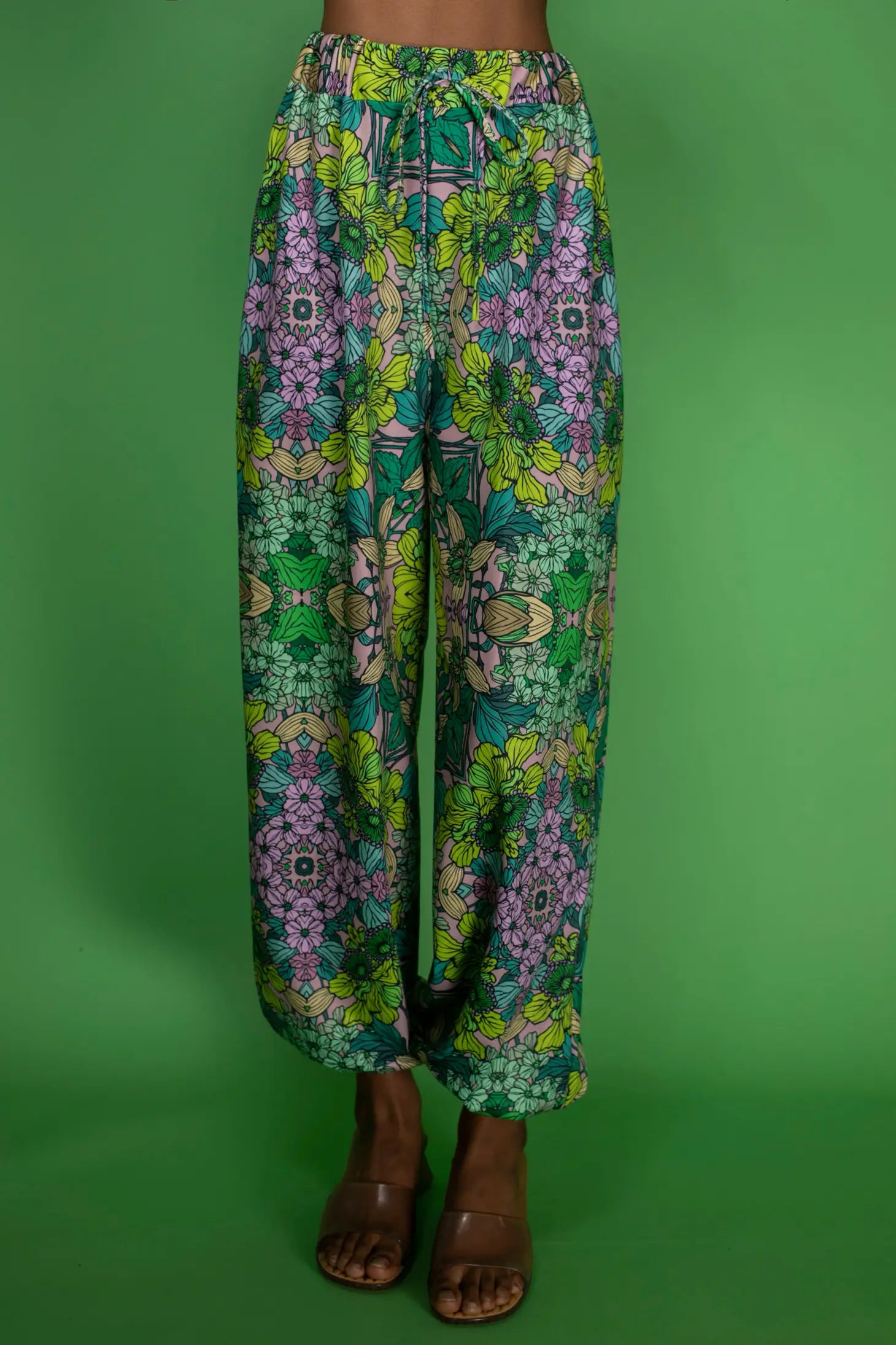 NUVULA GREEN GARDEN HAREM PANTS