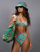 NUVULA PSYCHEDELIC STARS TEAL BIKINI SET