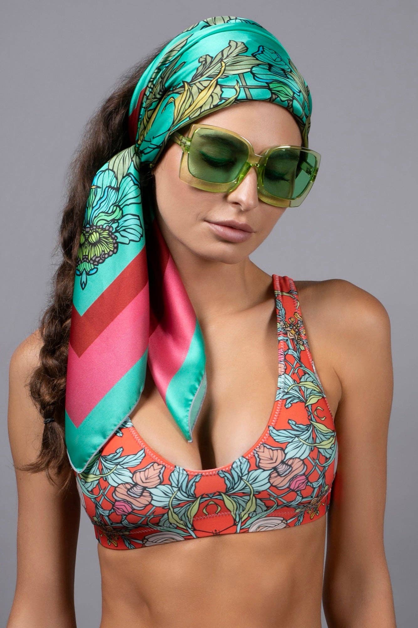 NUVULA CROCUS AQUAMARINE SILK SCARF