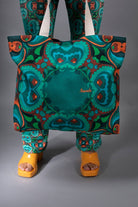 NUVULA LARGE TOTE | PSILOCYBIN TEAL AND ORANGE