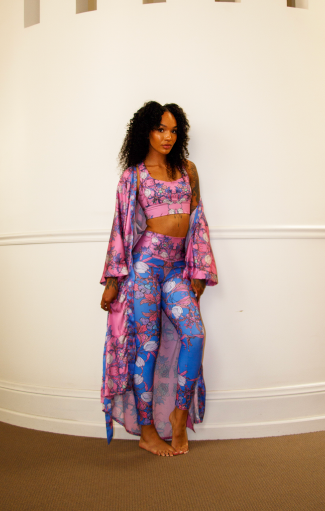 PINK CROCUS KIMONO AND ACTIVEWEAR