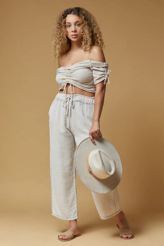 BELLS PANT BY SCANDAL ITALY IN BEIGE