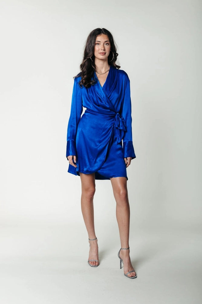 DORIN SATIN BLUE DRESS BY COLOURFUL REBEL