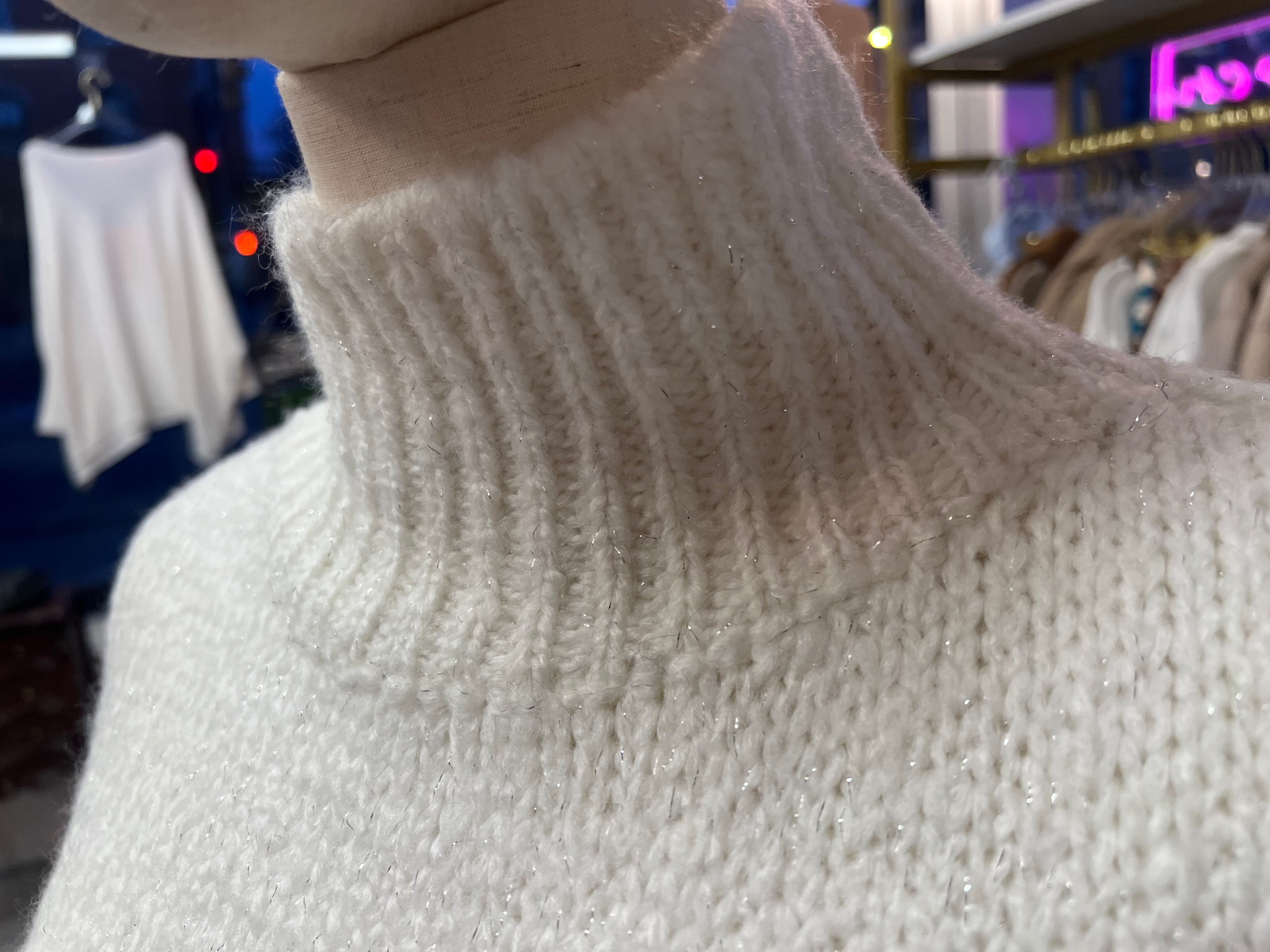 White sparkly outlet sweater