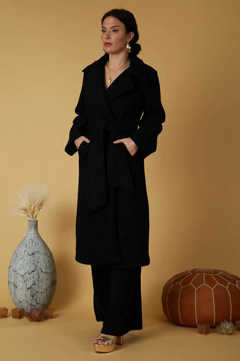 SCANDAL ITALY ROWAN LONG JACKET IN BLACK