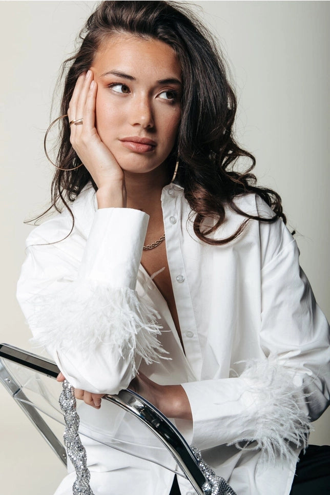 COLOURFUL REBEL TALIA FEATHER BLOUSE