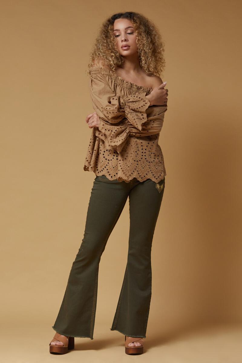 BUTTERCUP TOP BY SCANDAL ITALY IN BEIGE
